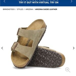 Birkenstock Arizona Taupe sandals - never worn, size 39 medium/narrow